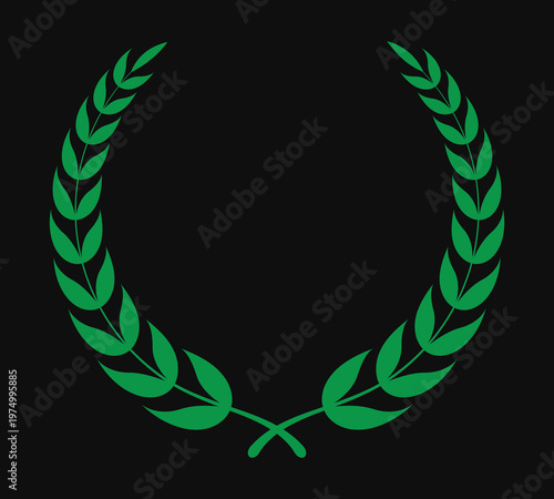 Green Laurel Wreath Symbol
