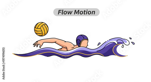 Dynamic Water Polo Player Motion Graphic