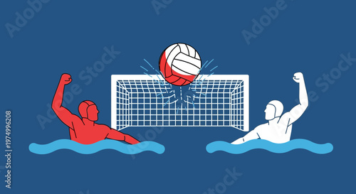 Dynamic Water Polo Match Action Goal Shot Celebration