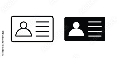 ID card icon on white background. linear pictogram. Flat symbols