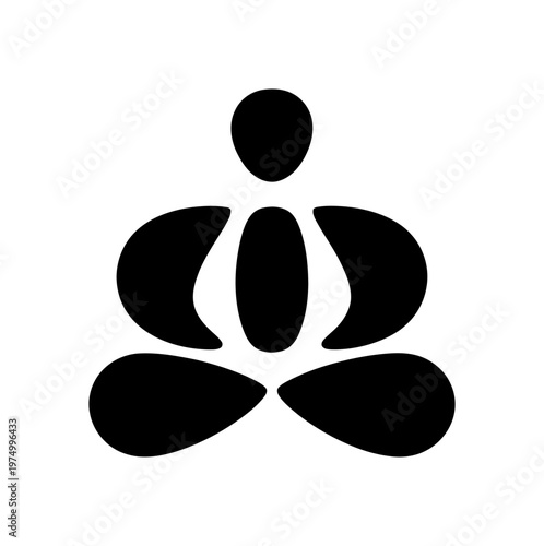 Bold vector of a figure sitting in a meditative pose with legs crossed