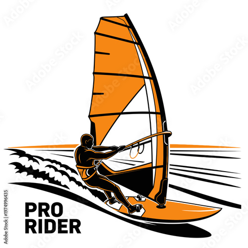 Dynamic Windsurfer Capturing Thrilling Ocean Sport Action