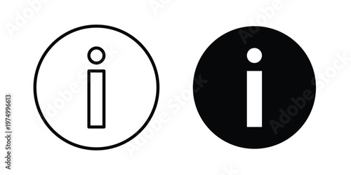 Info icon on white background. linear pictogram. Flat symbols