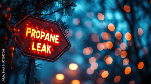 Text "Propane Leak" on a wa...