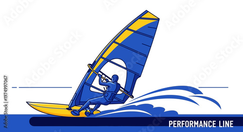 Dynamic Windsurfing Action On A Sunny Day