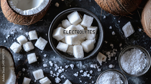 Text "ELECTROLYTES" on a ch...