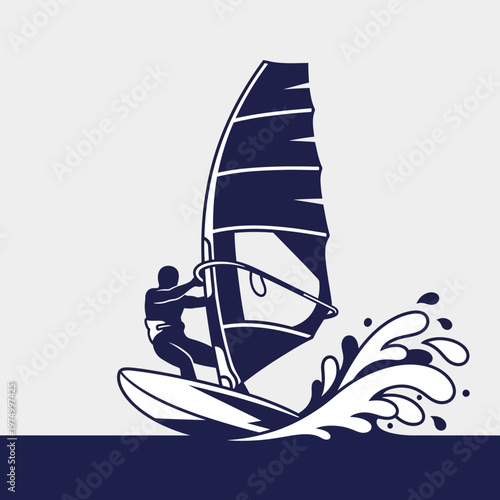 Dynamic Windsurfing Silhouette Capturing Aquatic Adventure