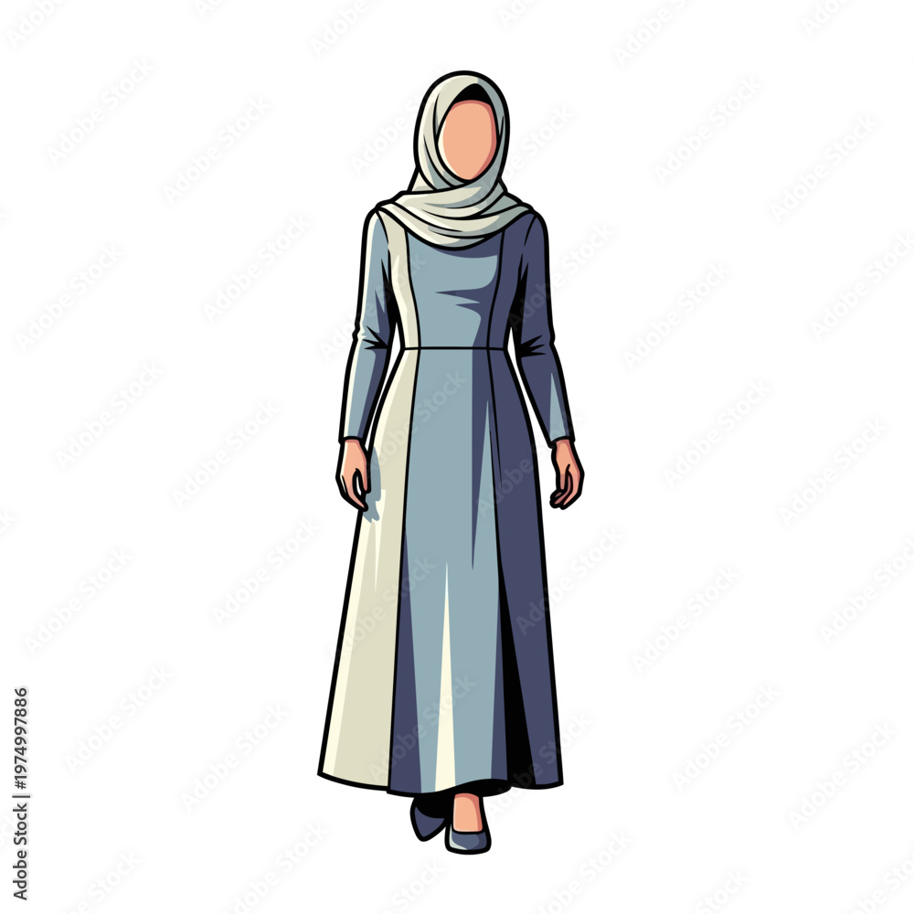Naklejka premium Fullbody muslim woman office on white 