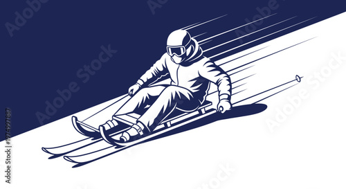 Dynamic Winter Sport Rider On Sled Motion Graphic