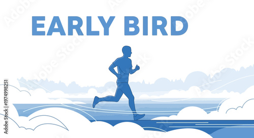 Early Morning Runner Silhouette Inspiring Active Lifestyle