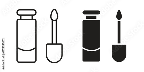 Lip gloss icon on white background. linear pictogram. Flat symbols