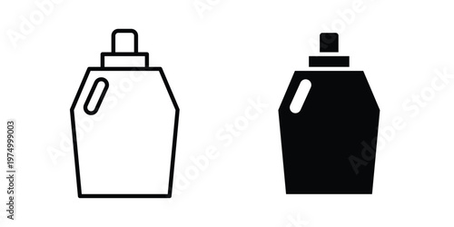 liquid detergent icon on white background. linear pictogram. Flat symbols