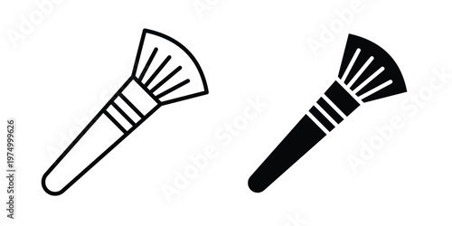 Makeup brush icon on white background. linear pictogram. Flat symbols