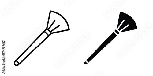 Makeup brush icon on white background. linear pictogram. Flat symbols