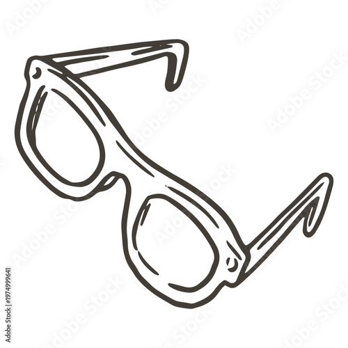Black and white drawing of a pair of glasses