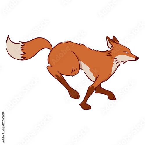 Illustration of a fox running