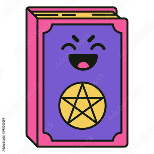 Purple book with a pentagram on it