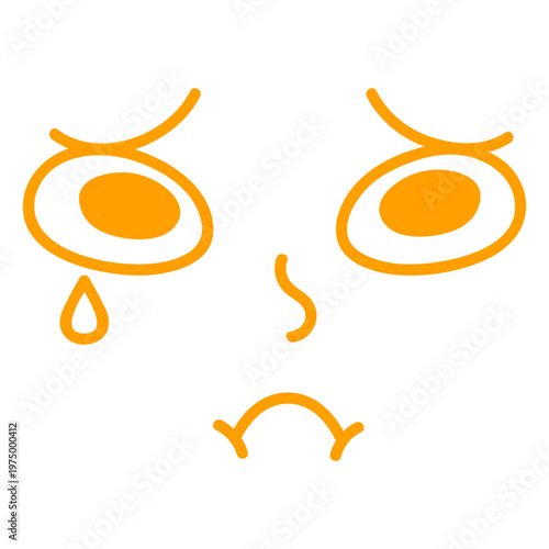 Graphic crying face