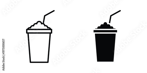 Milk shake icon on white background. linear pictogram. Flat symbols