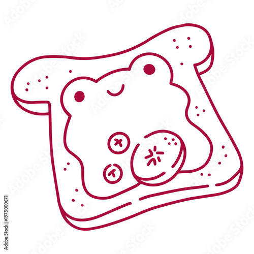 Kawaii toast icon vector