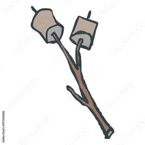 Two marshmallow sticks