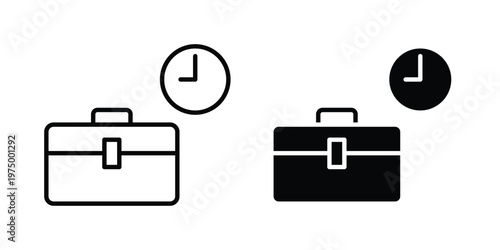 Office hours icon on white background. linear pictogram. Flat symbols