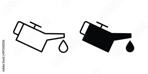 Oil can icon on white background. linear pictogram. Flat symbols