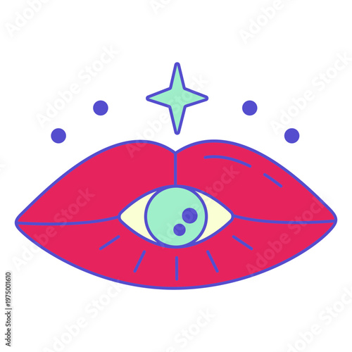 Psychedelic red lips