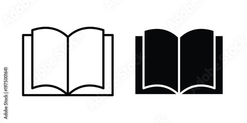 open book icon on white background. linear pictogram. Flat symbols