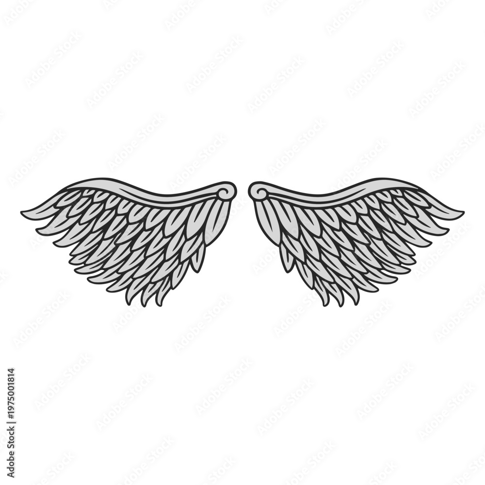 Fototapeta premium Gray angel wings