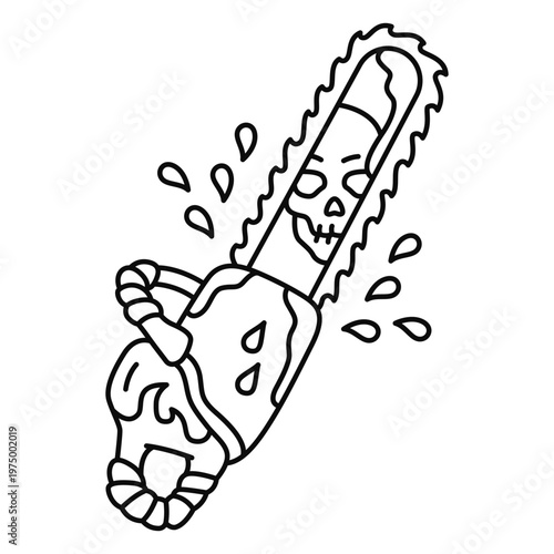 Apocalyptic chainsaw tattoo