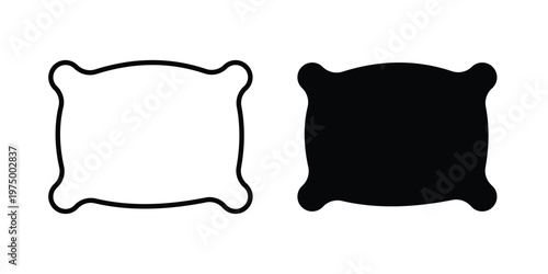 Pillow icon on white background. linear pictogram. Flat symbols