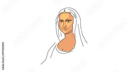 Mona Lisa, flat vector illustration