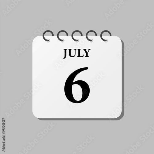 Icon page calendar day - 6 July
