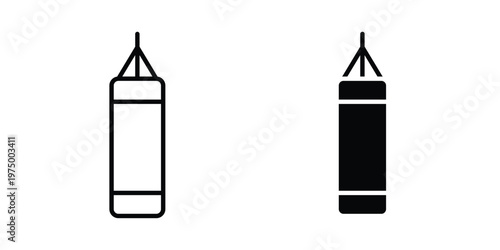 Punching bag icon on white background. linear pictogram. Flat symbols