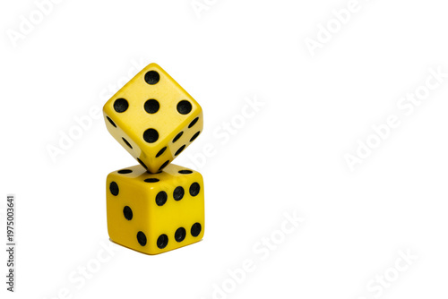 Yellow Dice In A Balanced Formation