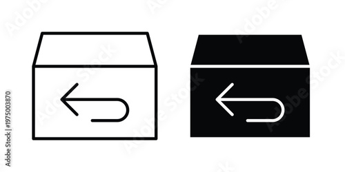 Return purchase icon on white background. linear pictogram. Flat symbols