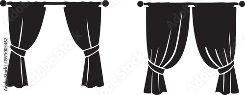 Curtain Styles for Home Decor Vector, illustration