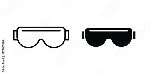 Ski goggles icon on white background. linear pictogram. Flat symbols