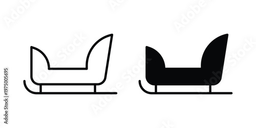 Sled icon on white background. linear pictogram. Flat symbols