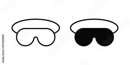 Sleeping mask icon on white background. linear pictogram. Flat symbols