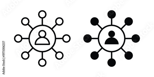 Stakeholders icon on white background. linear pictogram. Flat symbols
