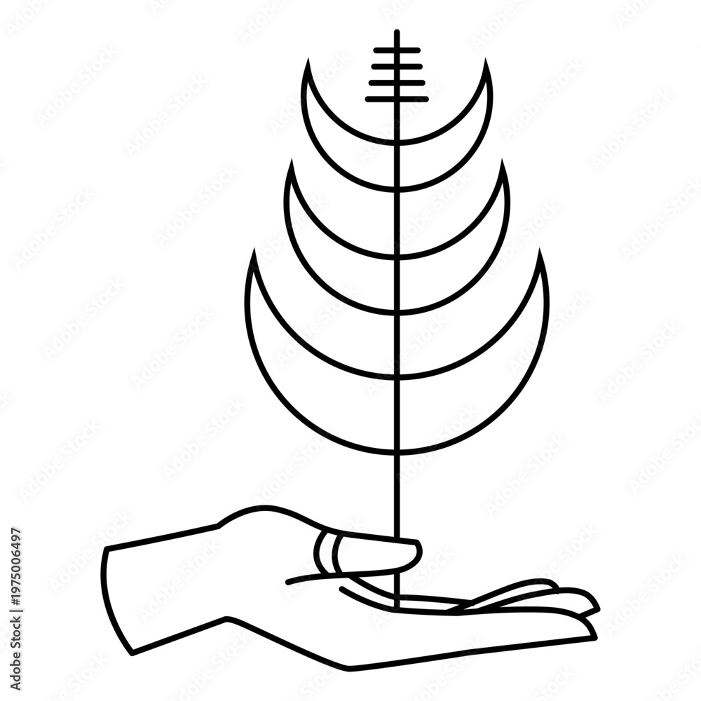 Obraz premium Hand holding a tree of moons