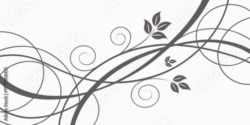 Elegant floral design with swirling lines and leaves on for decorative purposes