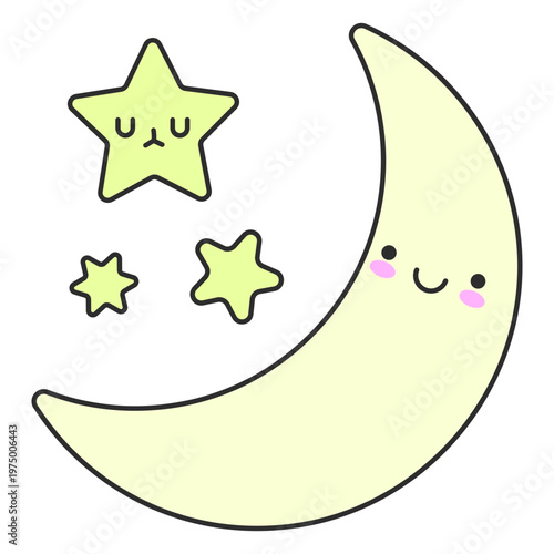 Stars and moon at midnight