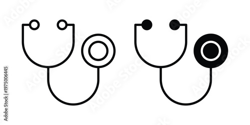 Stethoscope icon on white background. linear pictogram. Flat symbols