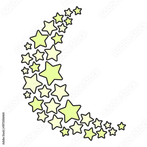 Half moon made of stars