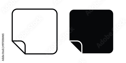 Sticky notes icon on white background. linear pictogram. Flat symbols