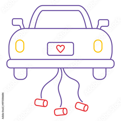 Just married wedding car