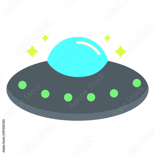 Silver disc-shaped UFO